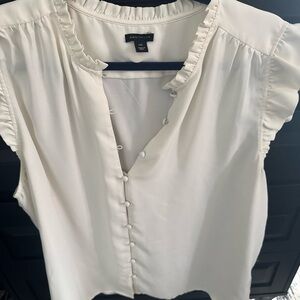 Ann Taylor Women's Ivory Button-Down Blouse
